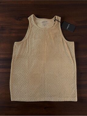 Kenneth Cole Beige Diamond-Texture Tank Top